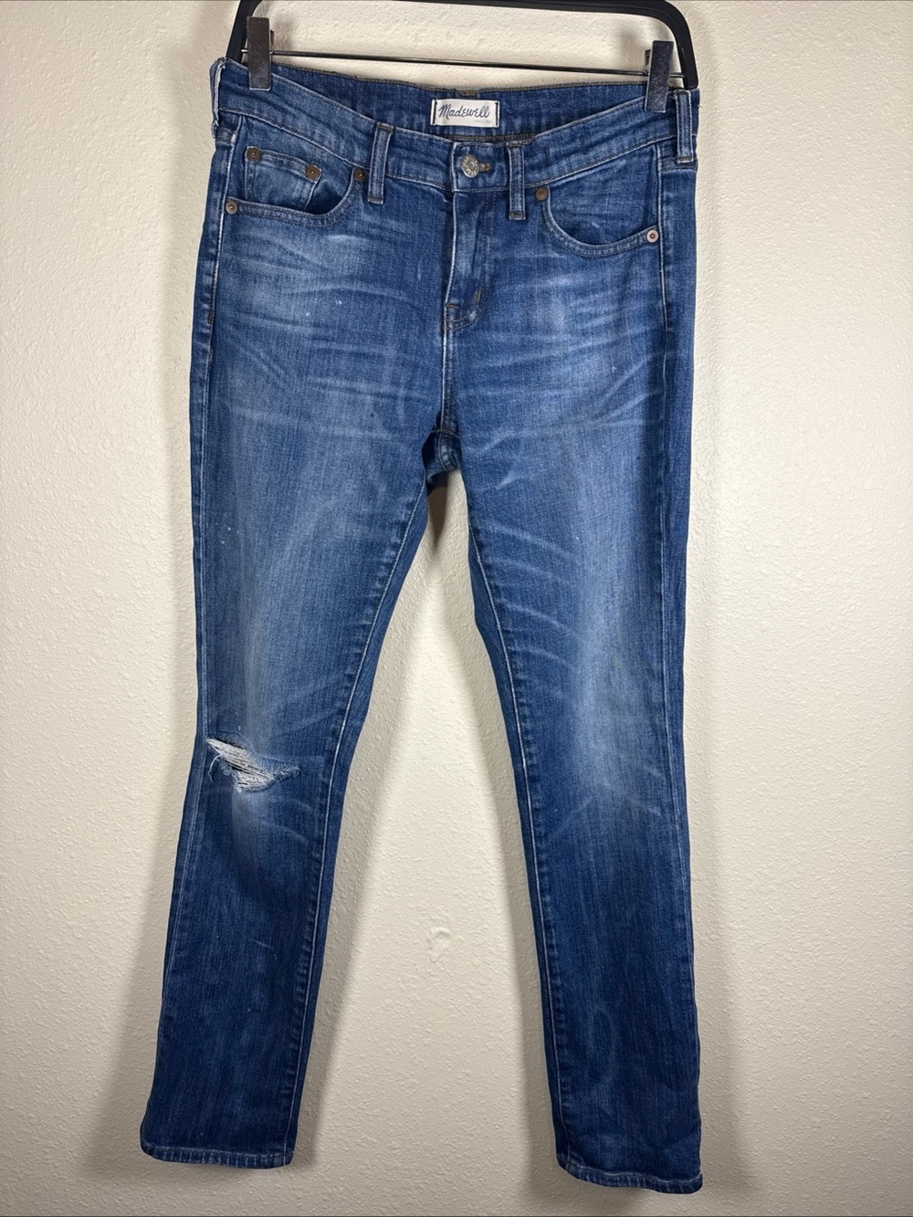 Madewell Jeans Women’s 26 The Slim Boy Jean Stretch Distressed Denim Straight